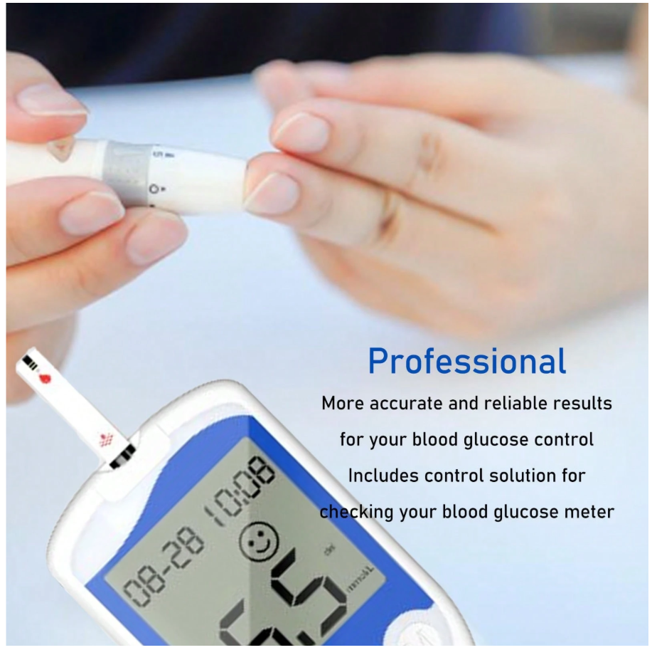 Blood Glucose Monitor Kit with Large Display – 50 Test Strips