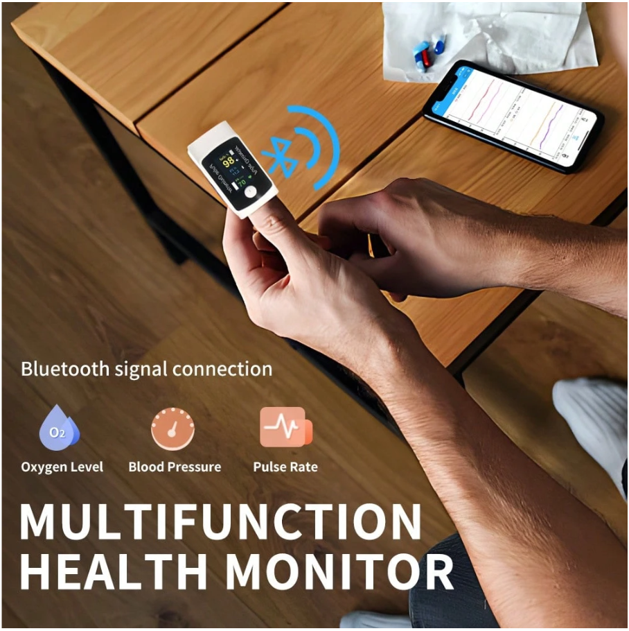 Dual Blood Oxygen and Blood Pressure Monitor – Bluetooth Oximeter