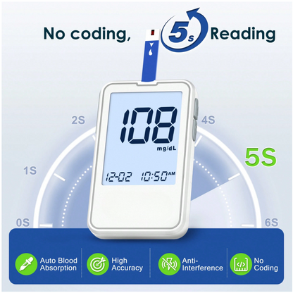 ✨ Limited Time Offer – 50% OFF! ✨Glucose Monitor Kit – 100 Strips & Lancets