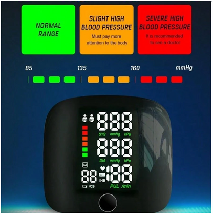 Rechargeable LED Wrist Blood Pressure Monitor - Voice Broadcast