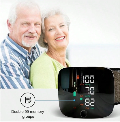 Rechargeable LED Wrist Blood Pressure Monitor - Voice Broadcast